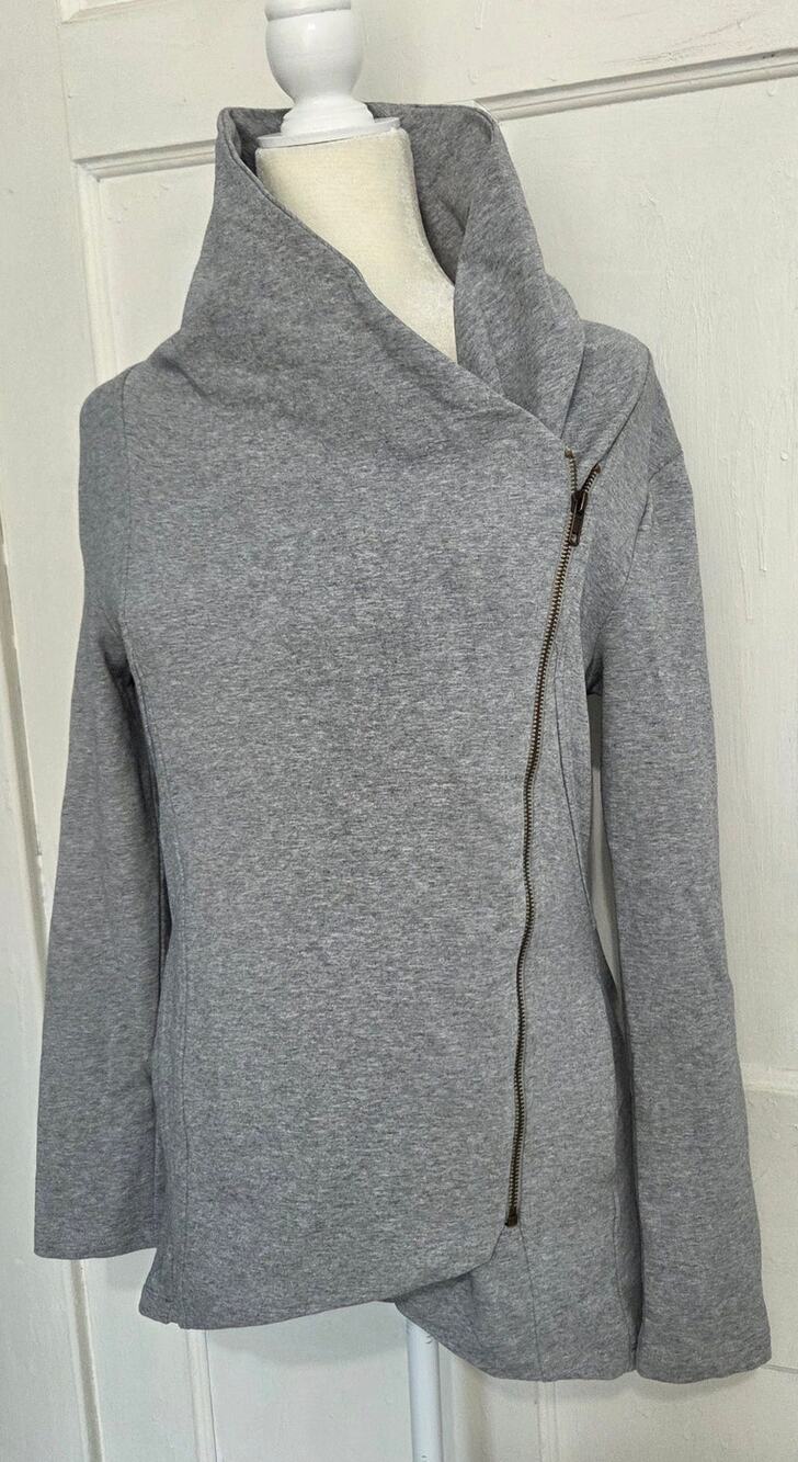 My Beloved...Gray Asymmetrical Zip Cowl Neck Sweatshirt Size medium